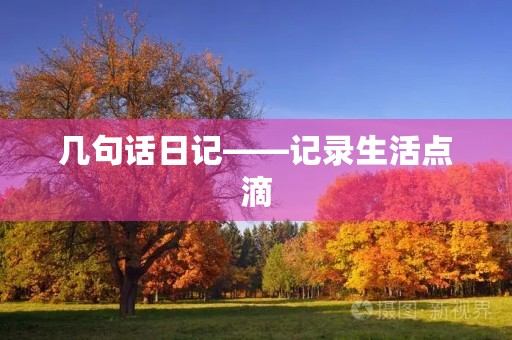 几句话日记——记录生活点滴