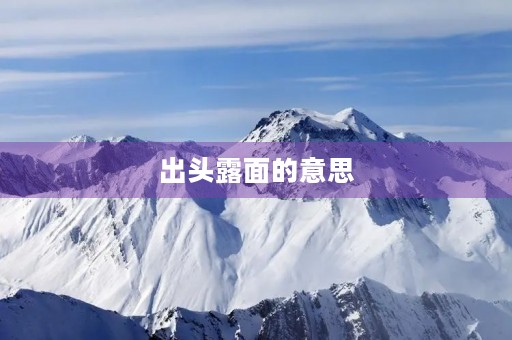 出头露面的意思(露面的拼音)