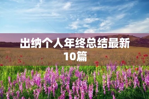 出纳个人年终总结最新10篇