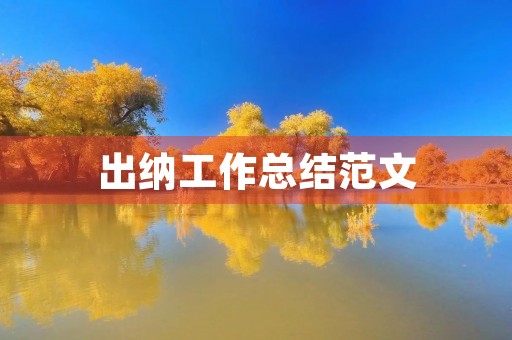 出纳工作总结范文