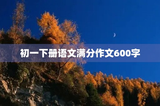 初一下册语文满分作文600字