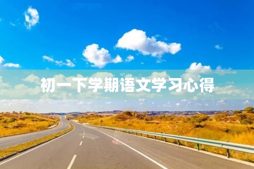 初一下学期语文学习心得