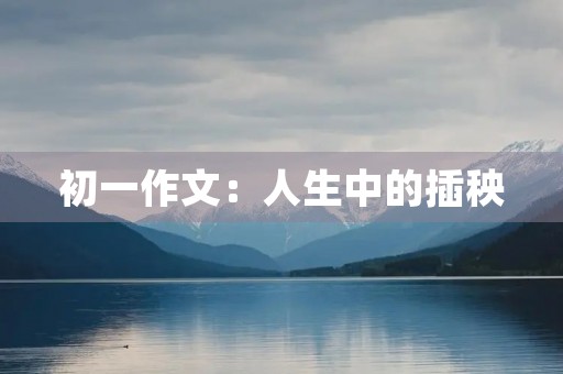 初一作文:人生中的插秧 初一作文:人生中的插秧