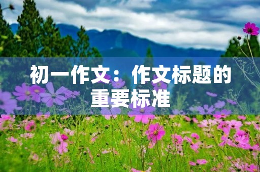初一作文:作文标题的重要标准 初一作文:作文标题的重要标准