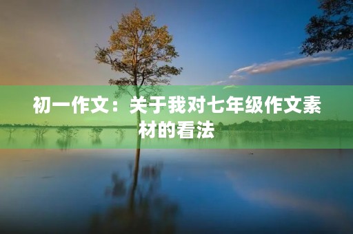 初一作文:关于我对七年级作文素材的看法 初一作文:关于我对七年级作文素材的看法