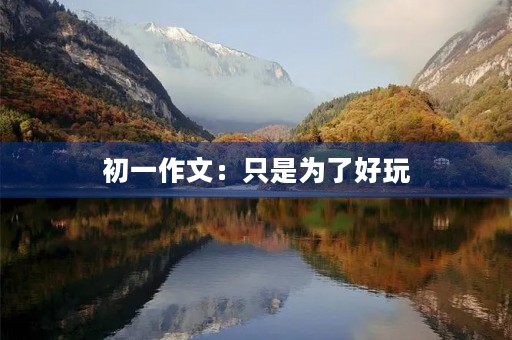 初一作文：只是为了好玩