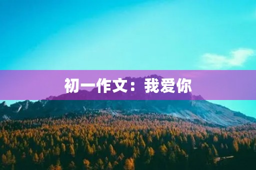 初一作文：我爱你，妈妈
