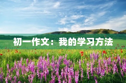 初一作文:我的学习方法 初一作文:我的学习方法