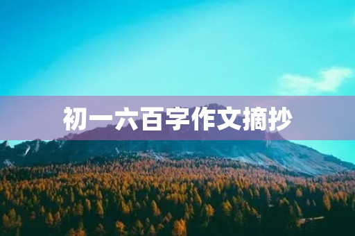 初一六百字作文摘抄