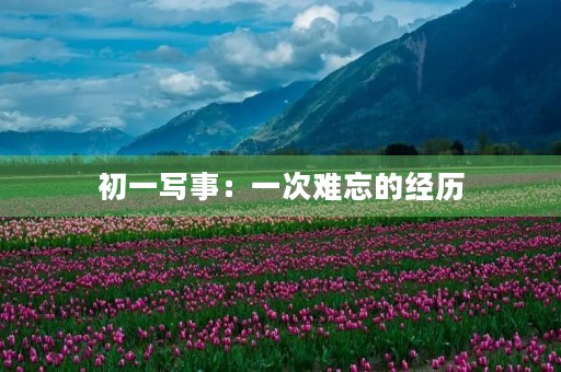 初一写事：一次难忘的经历