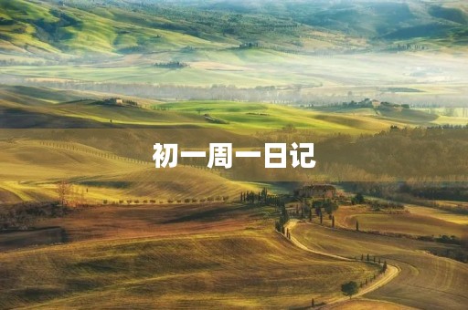 初一周一日记