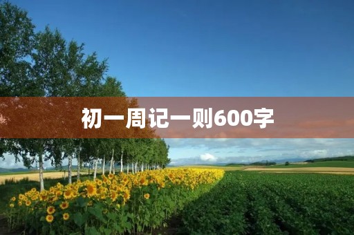 初一周记一则600字 初一周记一则600字