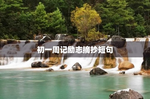 初一周记励志摘抄短句