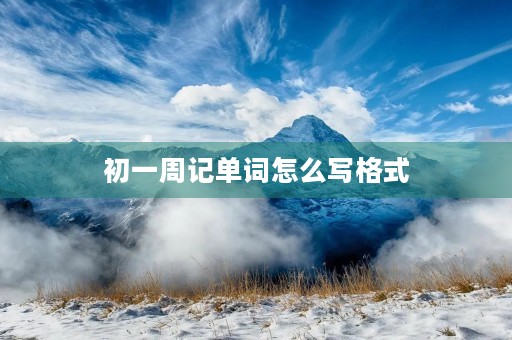 初一周记单词怎么写格式