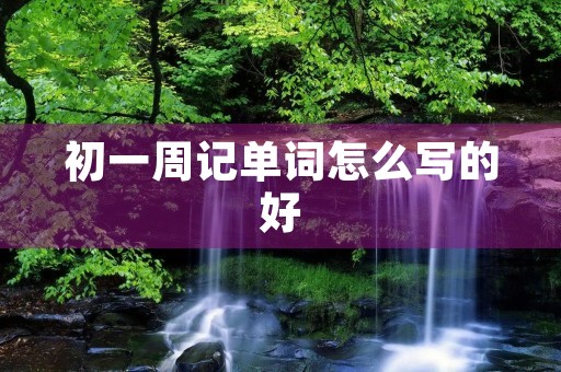 初一周记单词怎么写的好