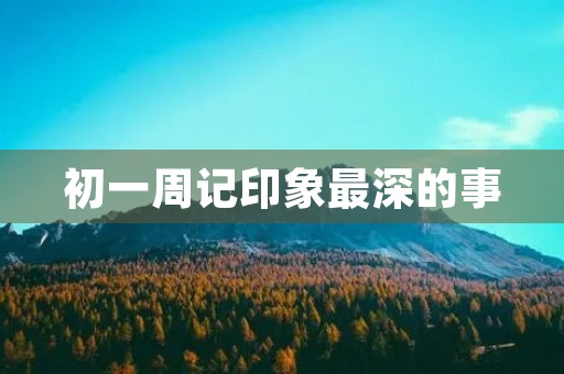 初一周记印象最深的事