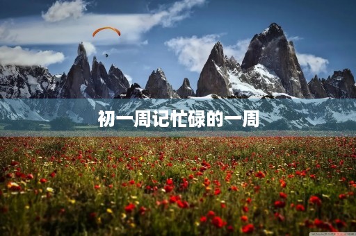 初一周记忙碌的一周