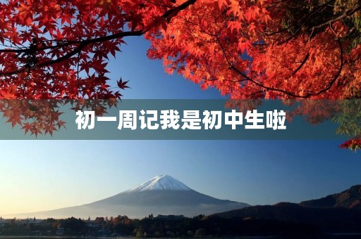 初一周记我是初中生啦