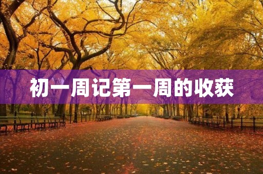 初一周记第一周的收获