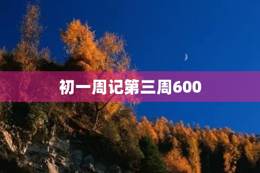 初一周记第三周600 初一周记第三周600