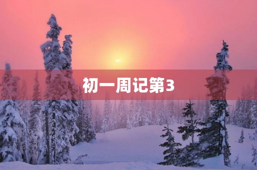 初一周记第3 初一周记第3