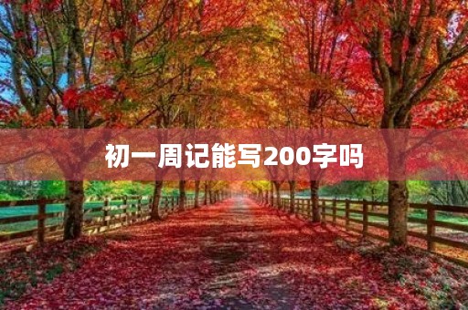 初一周记能写200字吗