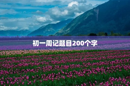 初一周记题目200个字