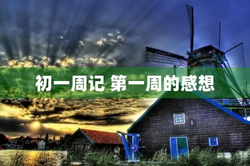 初一周记 第一周的感想