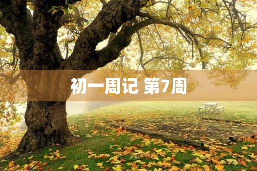 初一周记 第7周