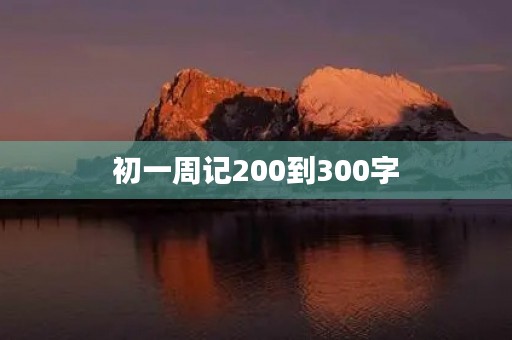 初一周记200到300字