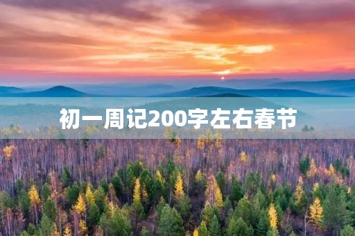 初一周记200字左右春节