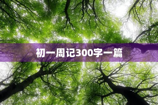 初一周记300字一篇 初一周记300字一篇