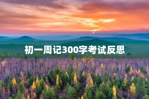 初一周记300字考试反思 初一周记300字考试反思