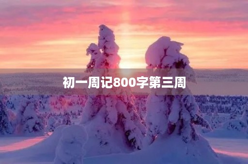 初一周记800字第三周 初一周记800字第三周