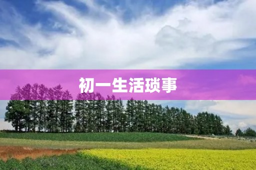 初一生活琐事