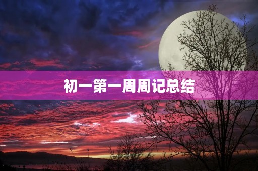 初一第一周周记总结