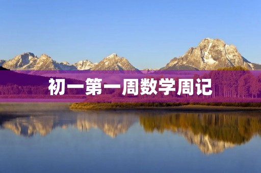 初一第一周数学周记
