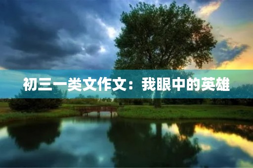 初三一类文作文:我眼中的英雄 初三一类文作文:我眼中的英雄