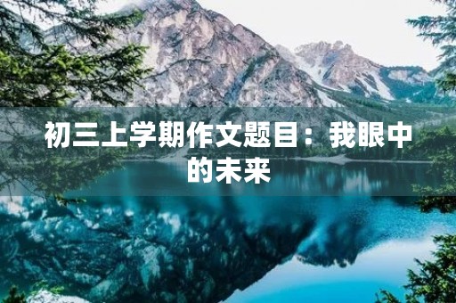 初三上学期作文题目：我眼中的未来