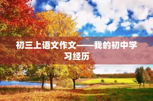 初三上语文作文——我的初中学习经历