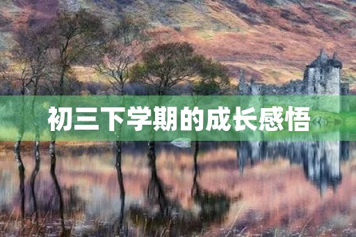 初三下学期的成长感悟