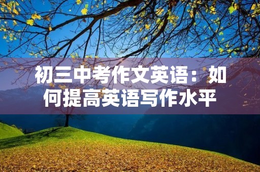 初三中考作文英语：如何提高英语写作水平