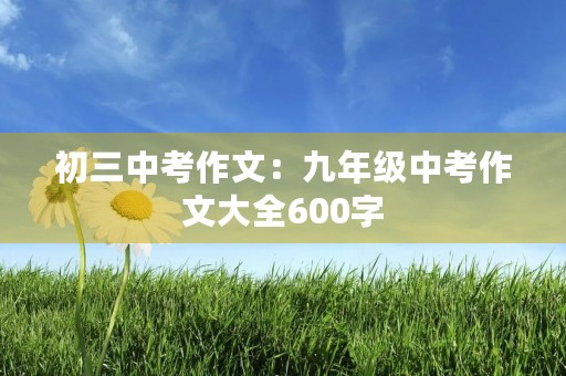 初三中考作文:九年级中考作文大全600字 初三中考作文:九年级中考作文大全600字