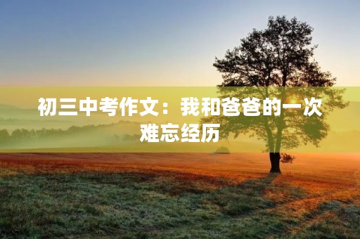初三中考作文:我和爸爸的一次难忘经历 初三中考作文:我和爸爸的一次难忘经历