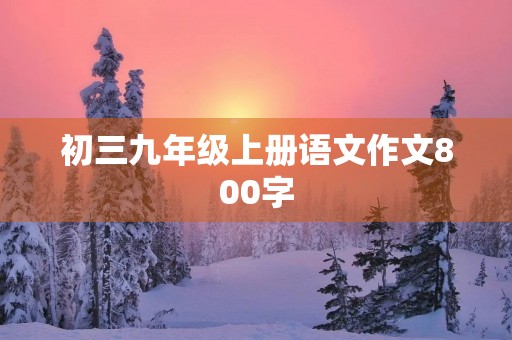 初三九年级上册语文作文800字