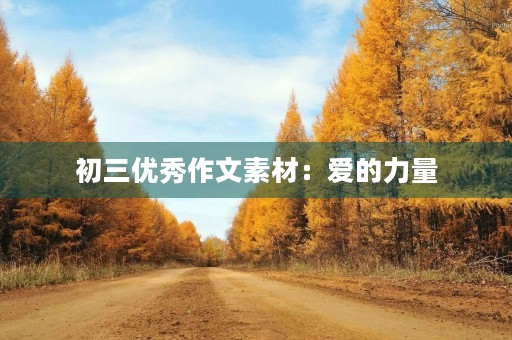 初三优秀作文素材:爱的力量 初三优秀作文素材:爱的力量