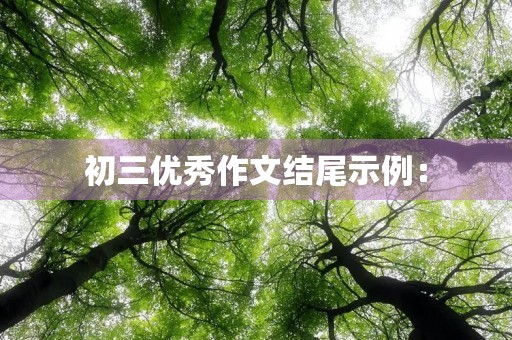 初三优秀作文结尾示例：