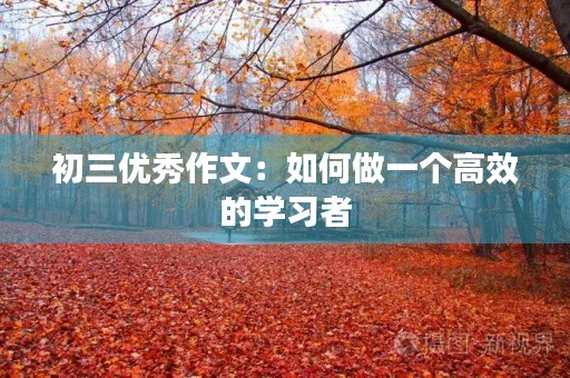 初三优秀作文:如何做一个高效的学习者 初三优秀作文:如何做一个高效的学习者