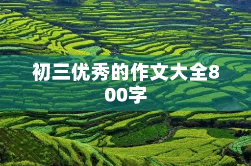 初三优秀的作文大全800字 初三优秀的作文大全800字