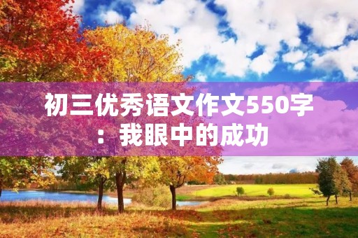 初三优秀语文作文550字：我眼中的成功